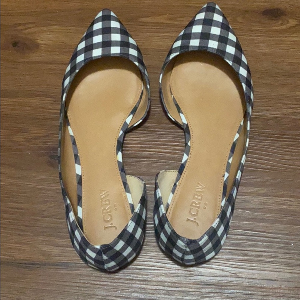 Jcrew Gingham Flats